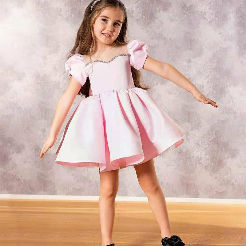 Short Party Dress in Various Colors, Sizes 1 to 12 Years
