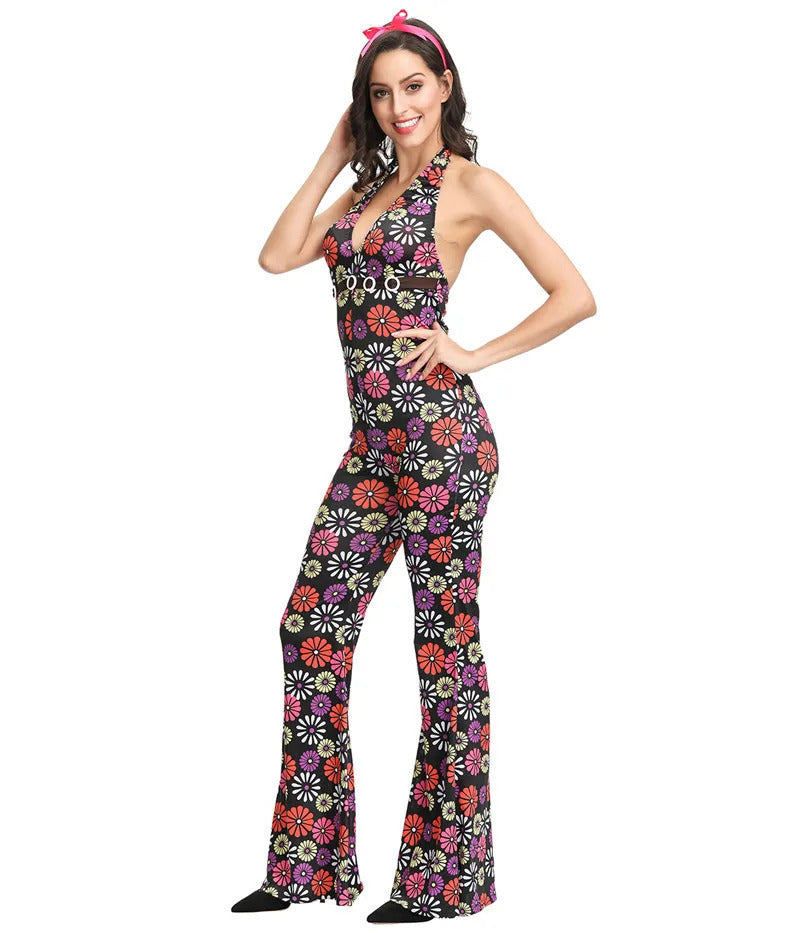 Women's Hippie Peace and Love Floral Print Clothing