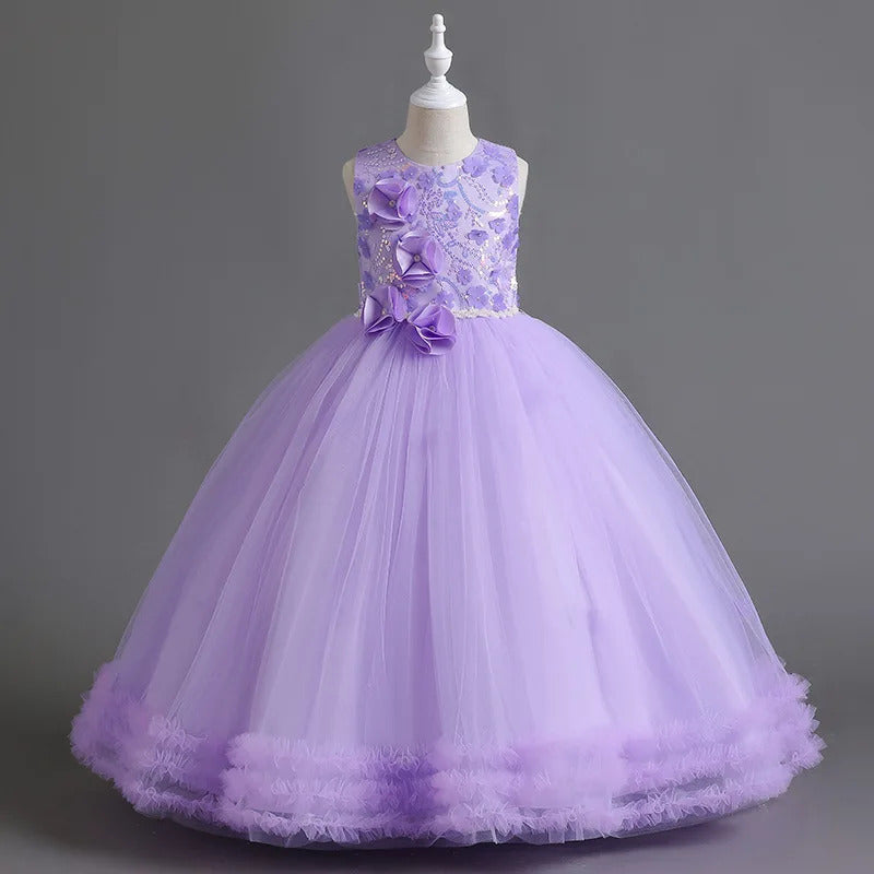 Pearl Sequin Sleeveless Dress for Girls