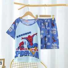 Upload image to gallery viewer, Spider-Man Short-Sleeved Children's Pajamas - Sizes 3 to 12 Years
