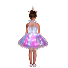 Carregar imagem no visualizador da galeria, Vestido Fantasia Unicórnio com Led (01)
