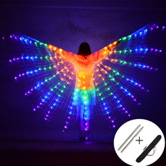 Asas de Borboleta De led Arco-iris  Para Dança  + Acessório