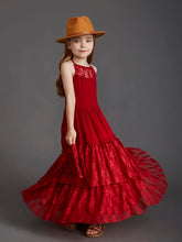 Carregar imagem no visualizador da galeria, Vestido de Renda de Manga Curta Infantil
