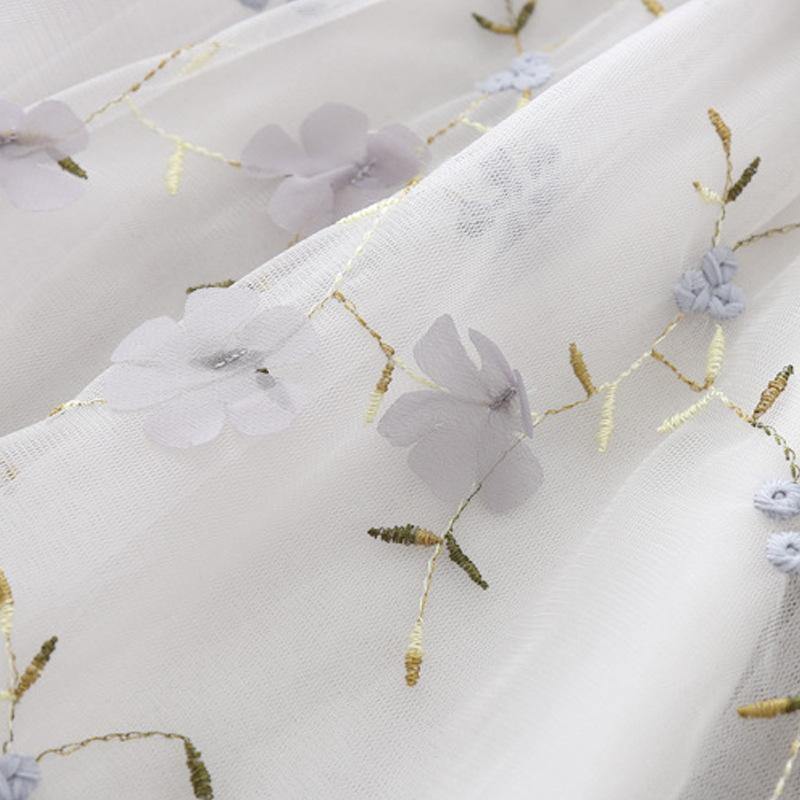 Princess Dress with Floral Embroidery