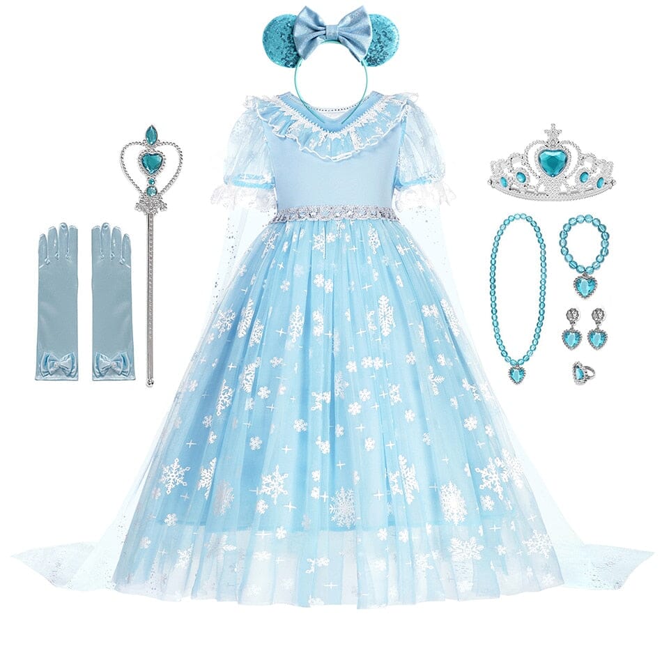 Vestido Fantasia Frozen  Super luxo Com Acessórios