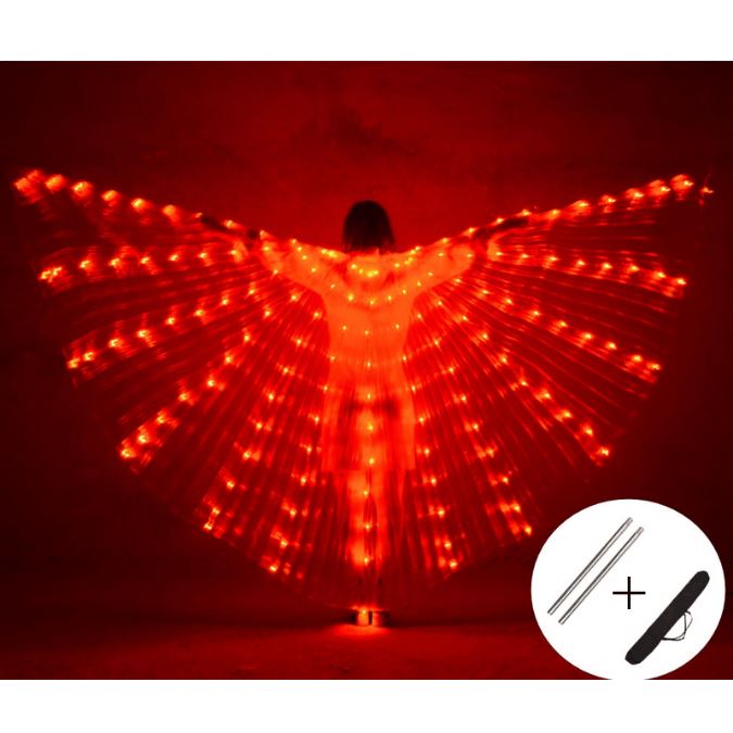 Red LED Butterfly Wings for Dancing + Accessory