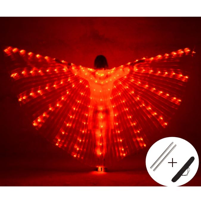 Asas de Borboleta De led Vermelho  Para Dança  + Acessório