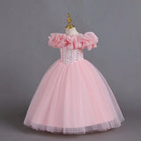 Elegant Bubble Sleeve Dress for Kids Parties and Graduations
