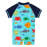 Larger Kids Swimsuit for Boys 1 Months to 4 Years Old, Under the Sea Theme with UPF 50+ Protection, UV Beachwear