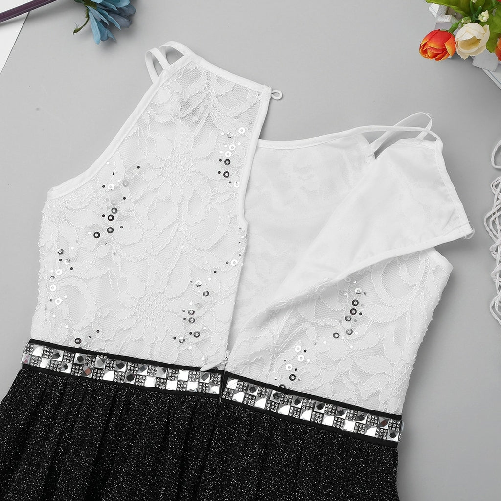 Pink Sleeveless Lace Dress for Girls