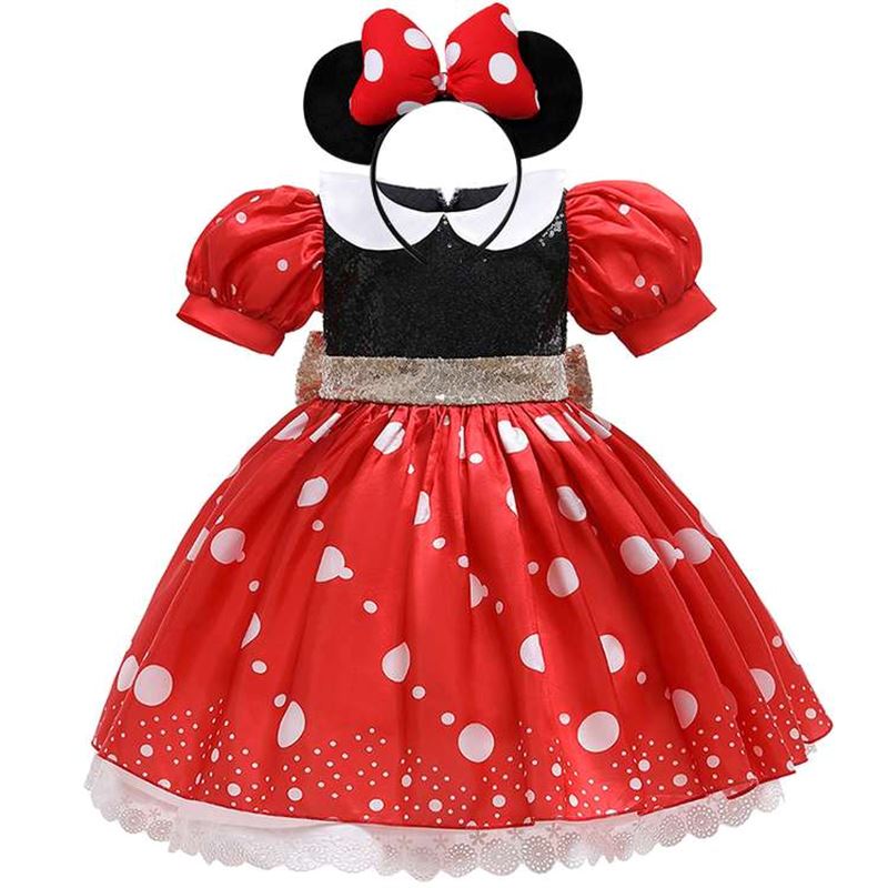 Red Minnie Mouse Dress with Polka Dots