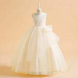 Long Lace Party Dress for Girls, Rose