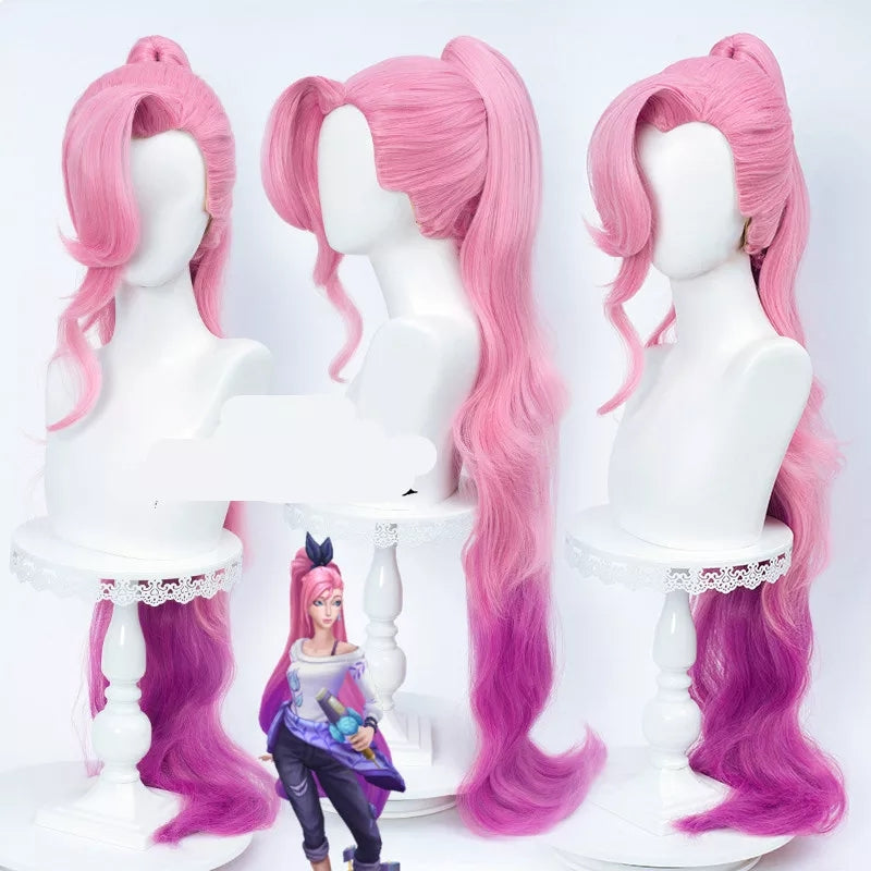 Seraphinine LOL KDA Pink and Lilac Wig