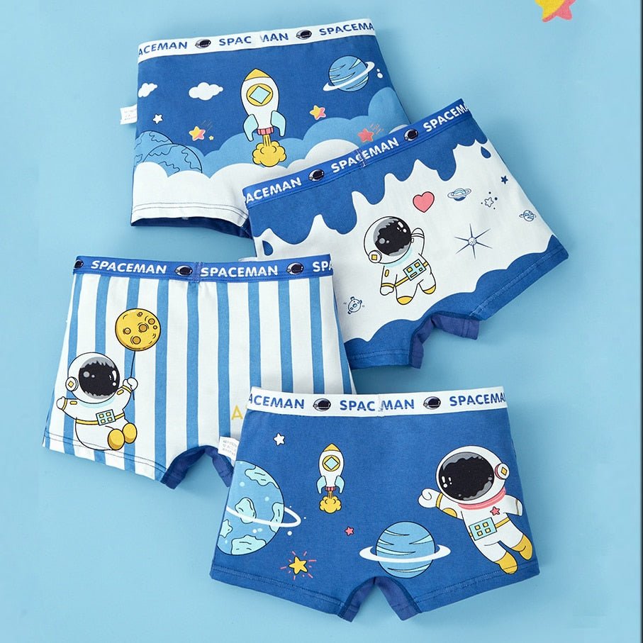 Set of 4 Kids Astronaut Underwear -
