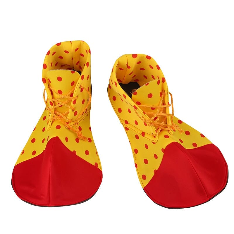 Yellow and Red Clown Shoe Costume with Red Polka Dots