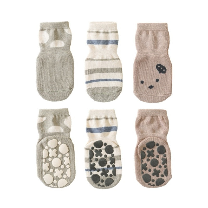 3 Pairs of Non-Slip Cartoon Socks