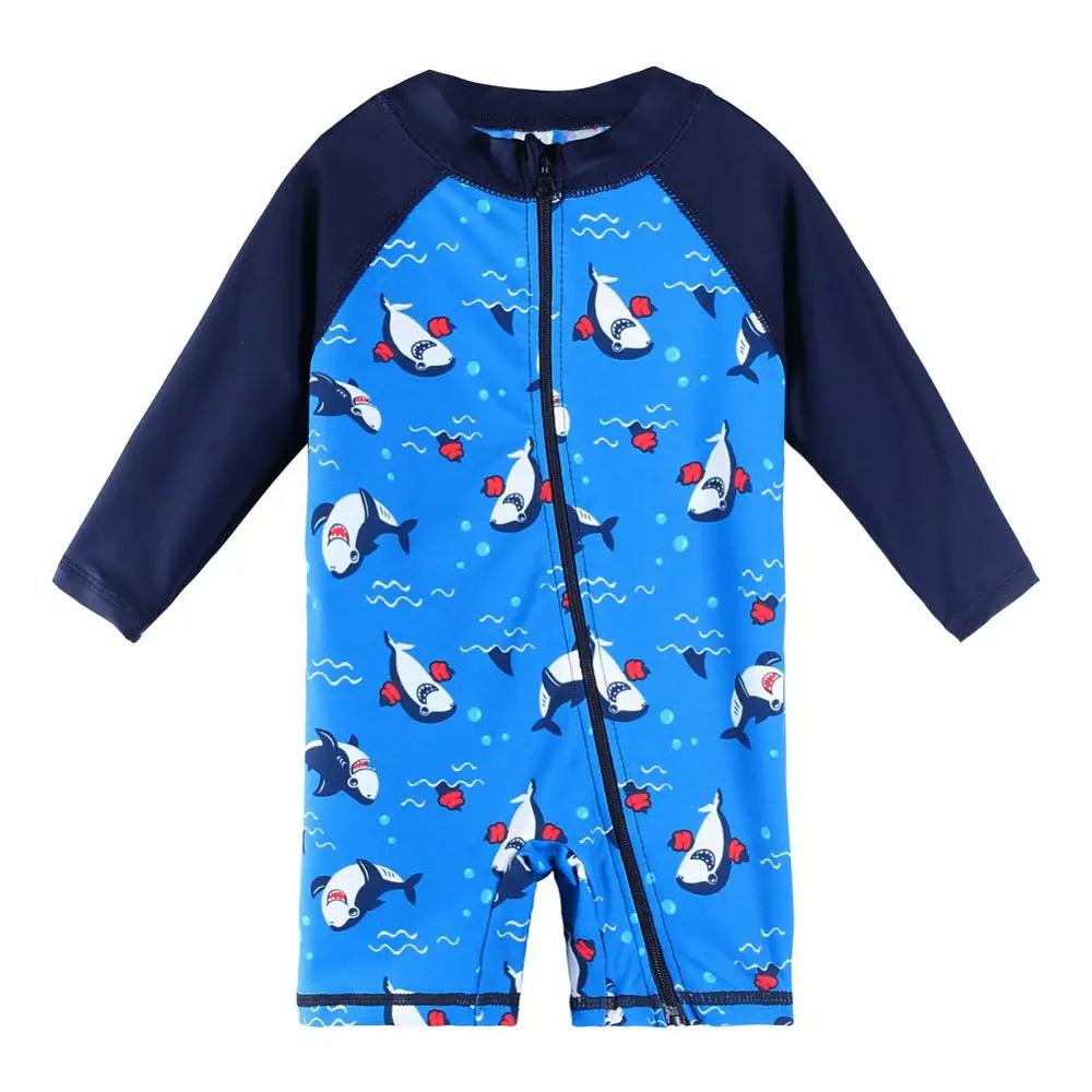Swimsuit for Boys from Newborn to 6 Years Old with Shark Design and UV50+ Protection