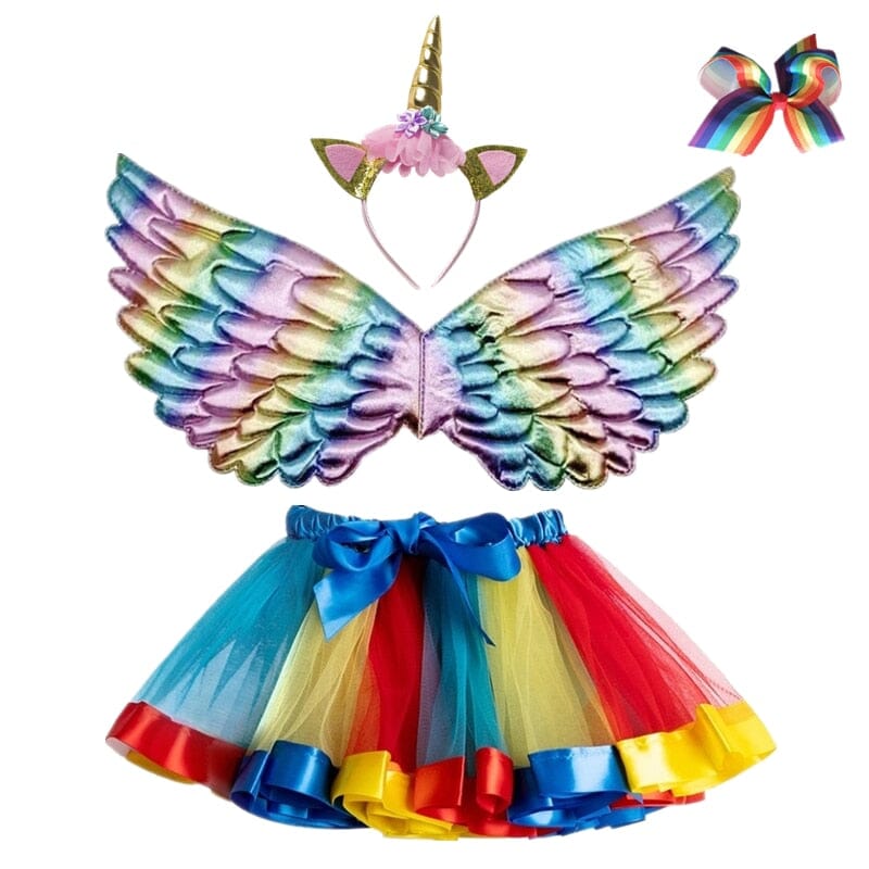 Blue and Red Unicorn Costume with Tiara and Wings