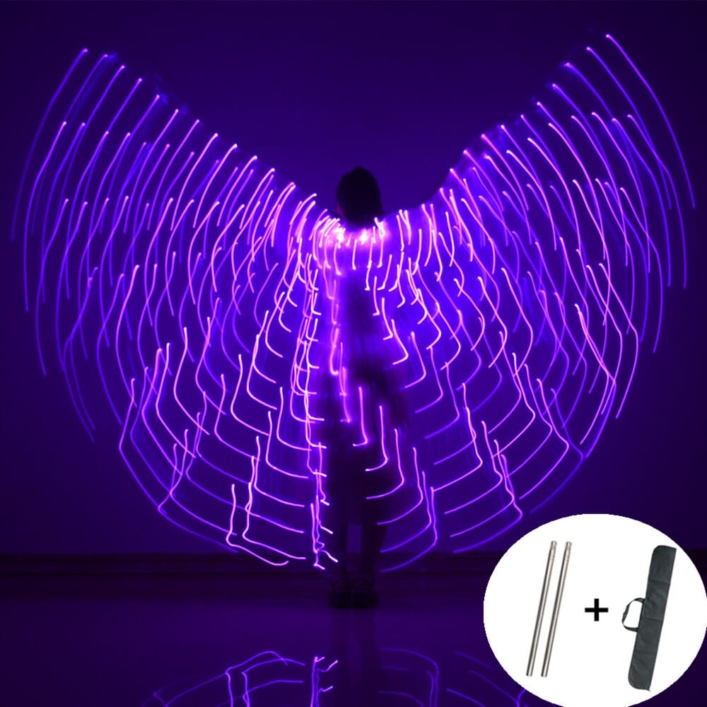Purple LED Butterfly Wings for Dancing + Accessory