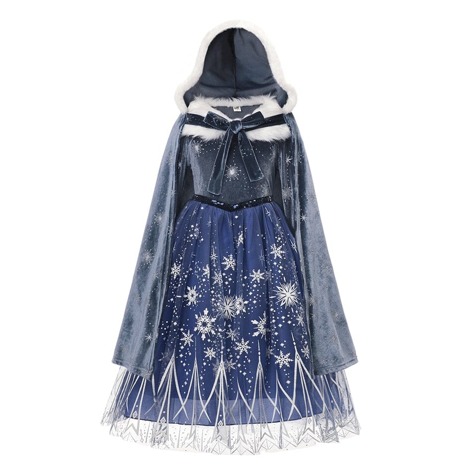 Vestido Fantasia Frozen Luxo - Rainha do Gelo com Capa