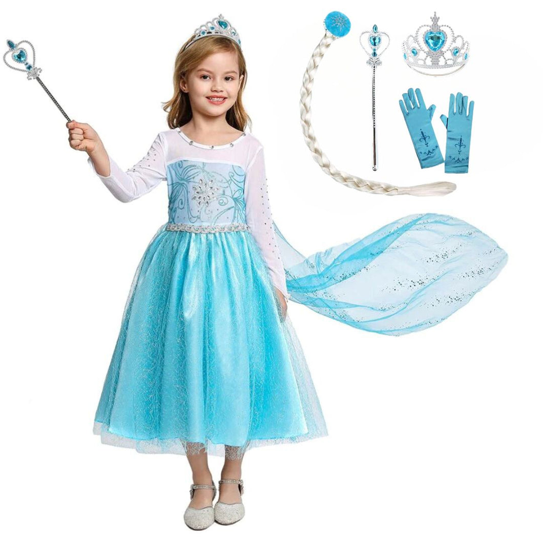 Vestido Fantasia Rainha Elsa 2 - Frozen - Completo