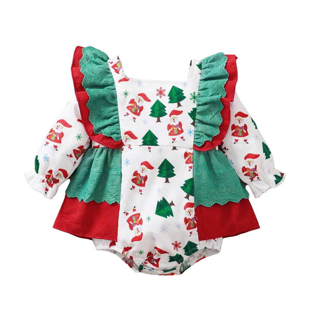 Body Infantil Feminino Manga Longa Natal