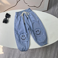 Calça Infantil Jeans Smiley Cordãozinho