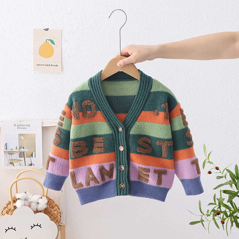 Cardigan Infantil Tricô Letrtinhas