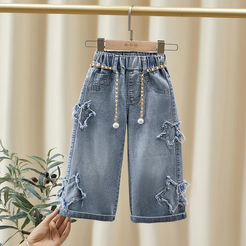 Calça Infantil Feminina Jeans Estrelinhas