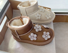 Bota Infantil Feminina Plush Florzinhas