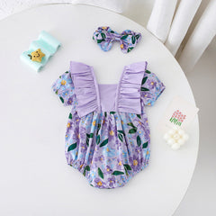 Body Infantil Feminino Floral Lacinho