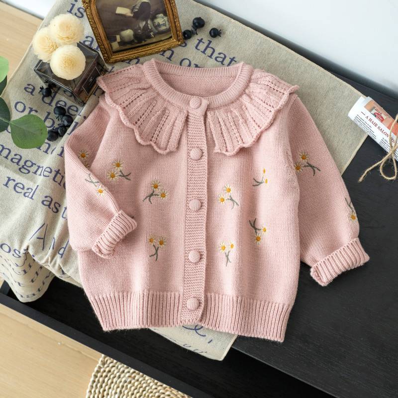 Cardigan Infantil Gola e Florzinhas