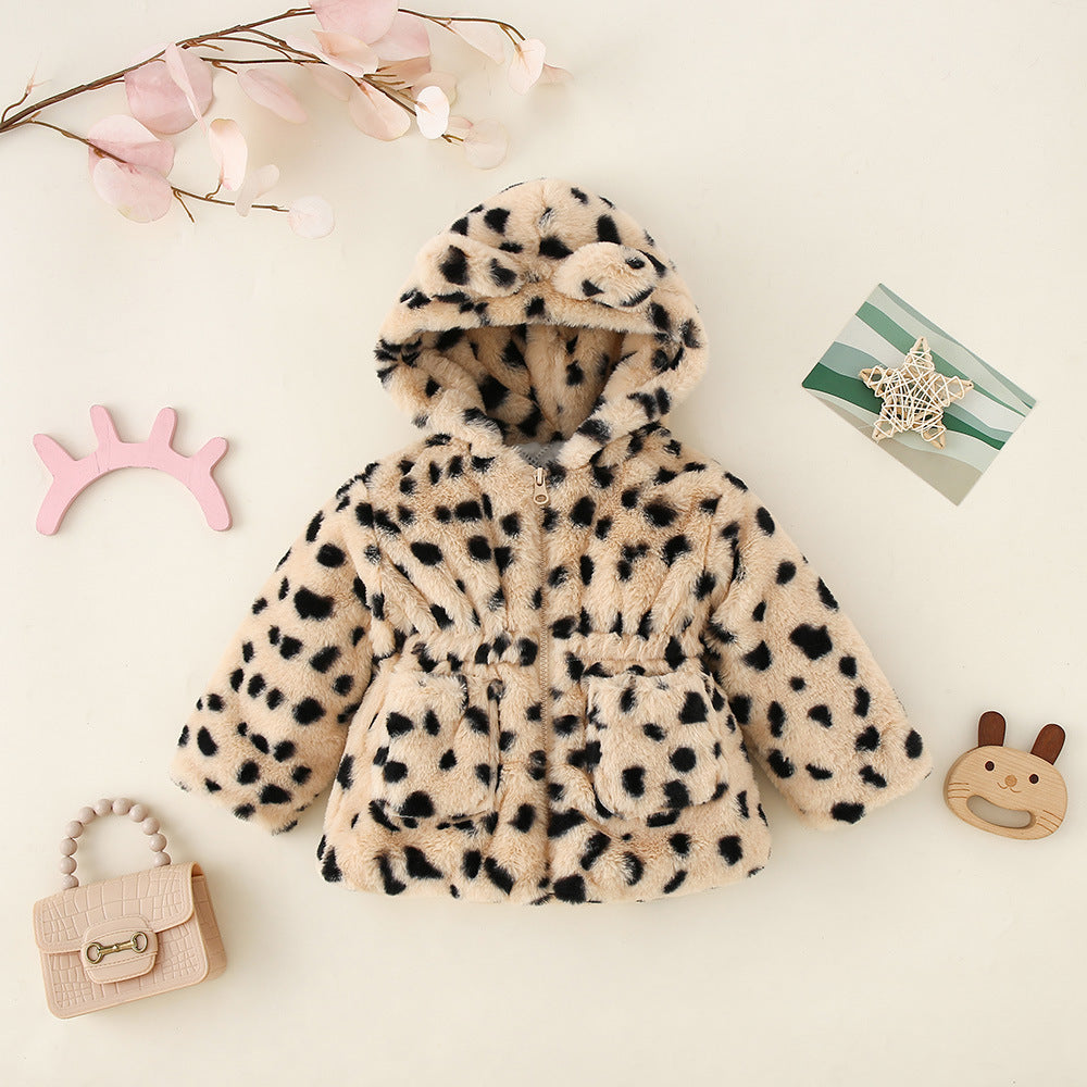 Casaco Infantil Feminino Corações Leopardo