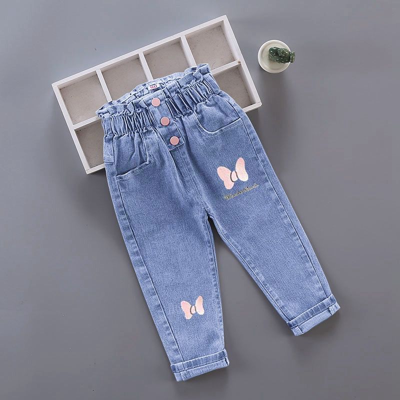 Calça Infantil Jeans Borboletinhas