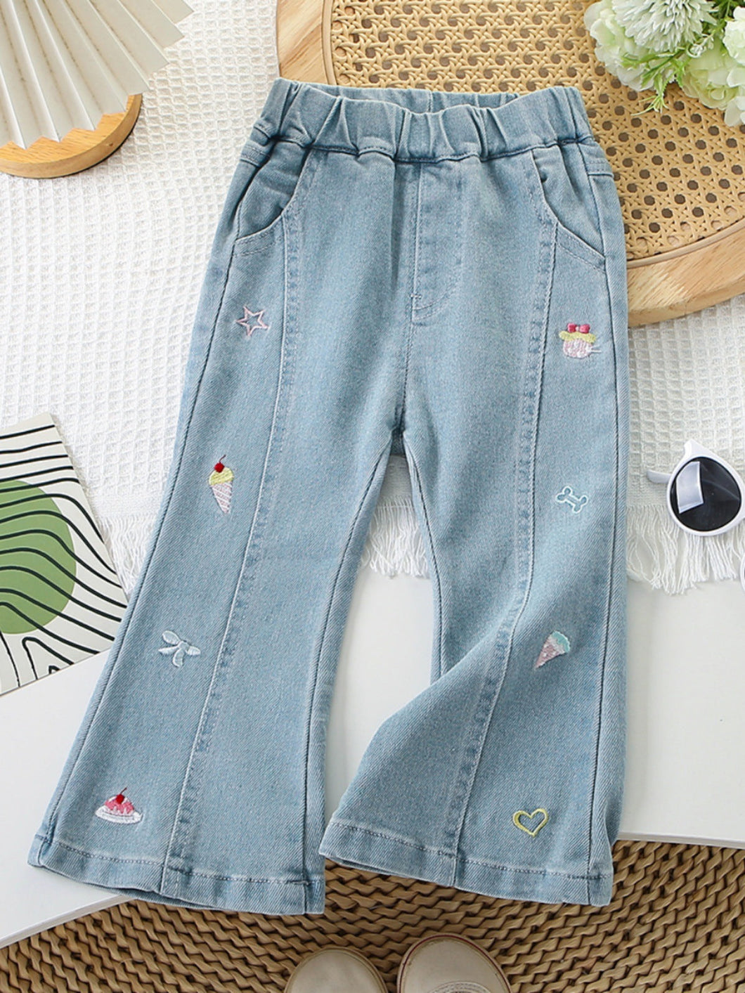 Calça Jeans Infantil Feminina Sorvetinhos