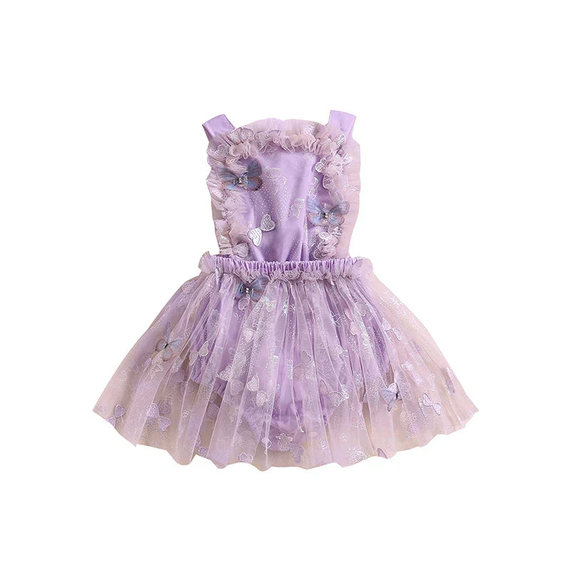 Body Vestido Infantil Tule Borboletinhas