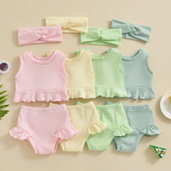 Conjunto Infantil Feminino 3 Peças Verão