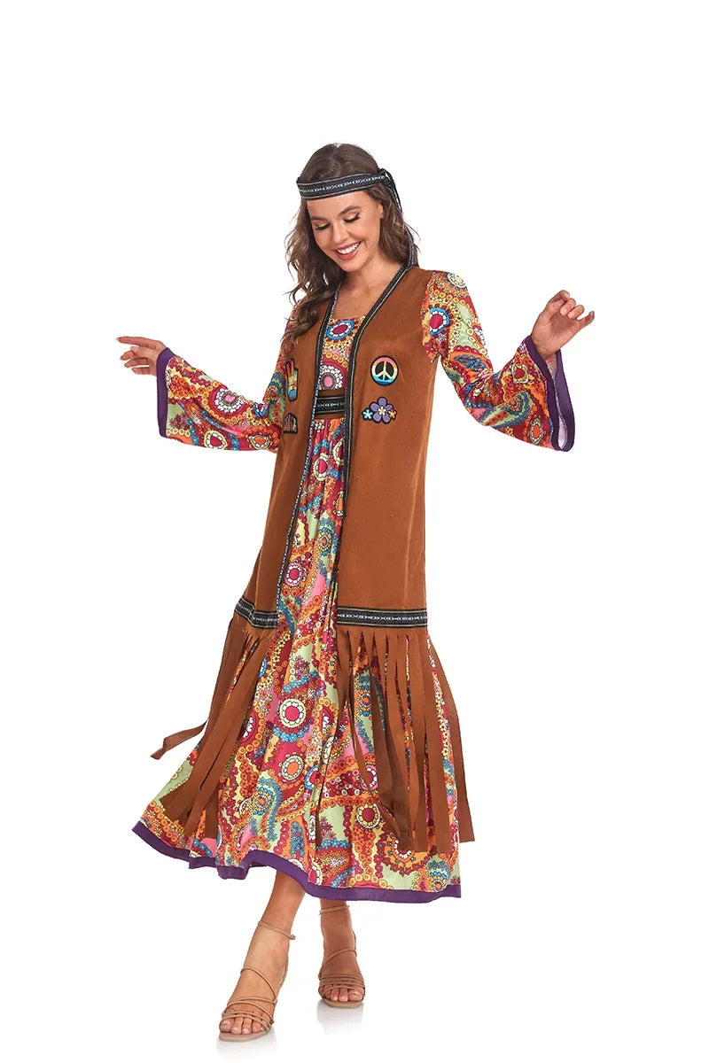 Retro 70s 80s Hippie Dress