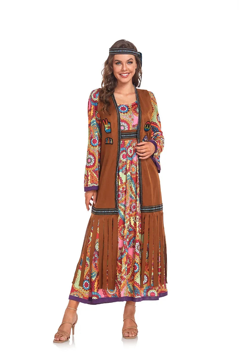 Retro 70s 80s Hippie Dress