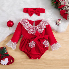 Body Infantil Feminino Natal Rendinha + Faixa