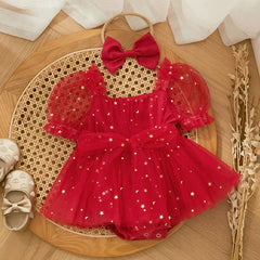 Body Infantil Feminino Natal Estrelinhas