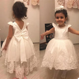 Luxury White Christening Dress for Baby with Bow and Lace, Perfect for Weddings, Birthdays