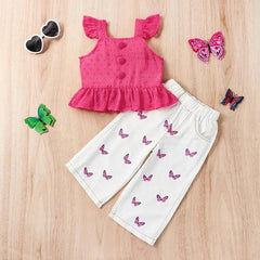 Conjunto Infantil Feminino Botões e Borboletinhas