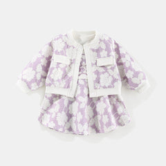 Conjunto Infantil Feminino Floral Ursinho