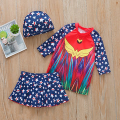 Conjunto Infantil De Banho Mulher Maravilha