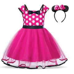 Vestido Fantasia Minnie Pink com Tiara - Infantil