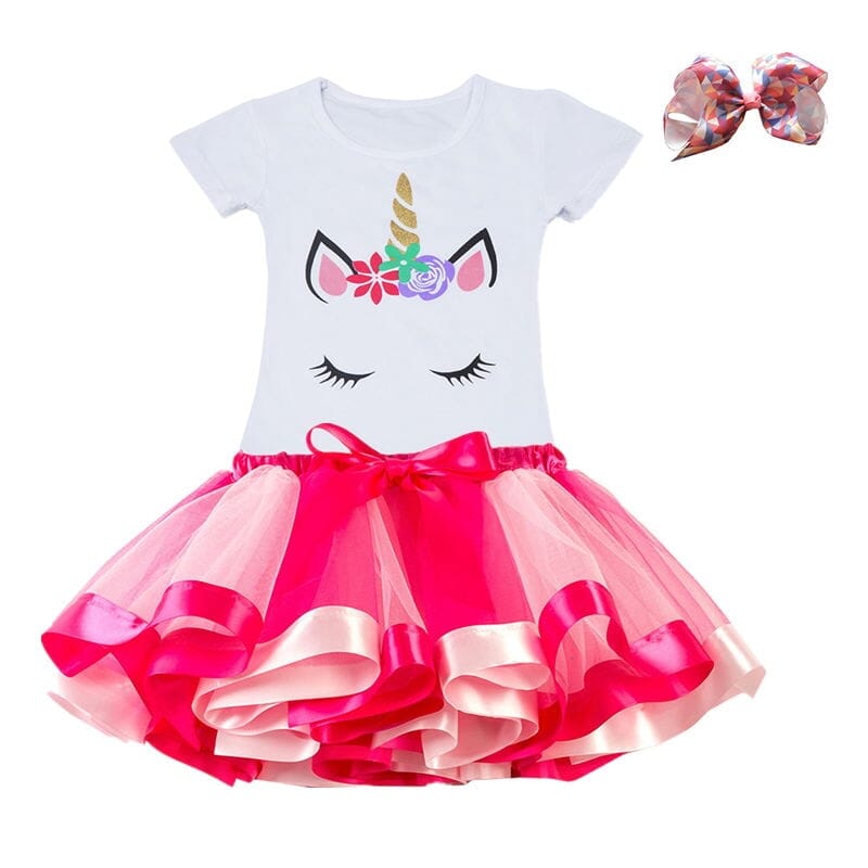 Pink Unicorn Costume Set with Bow