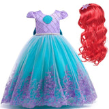 Princess Ariel Super Deluxe Costume Dress with Wig – Kids