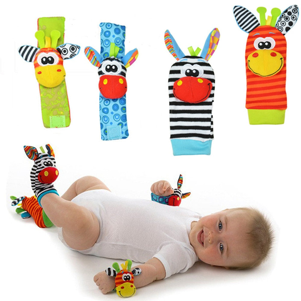 Socks or bracelets with rattles
