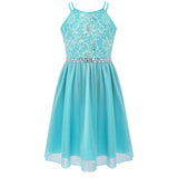 Pink Sleeveless Lace Dress for Girls